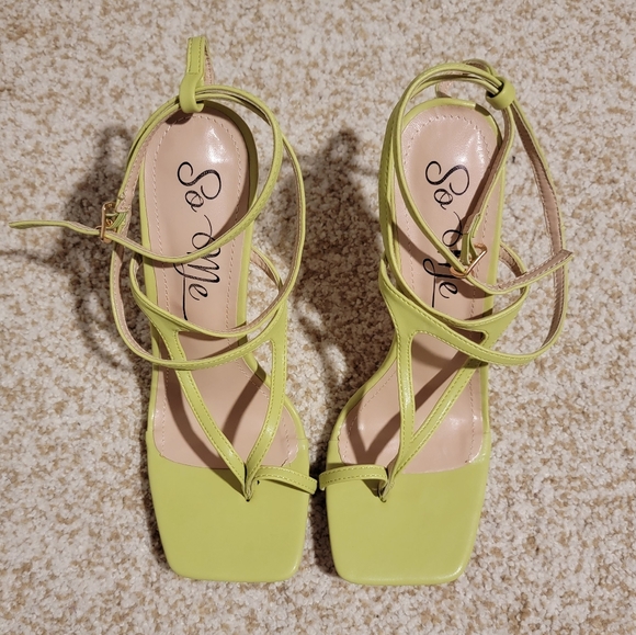Lime strappy stilettos - Picture 3 of 9